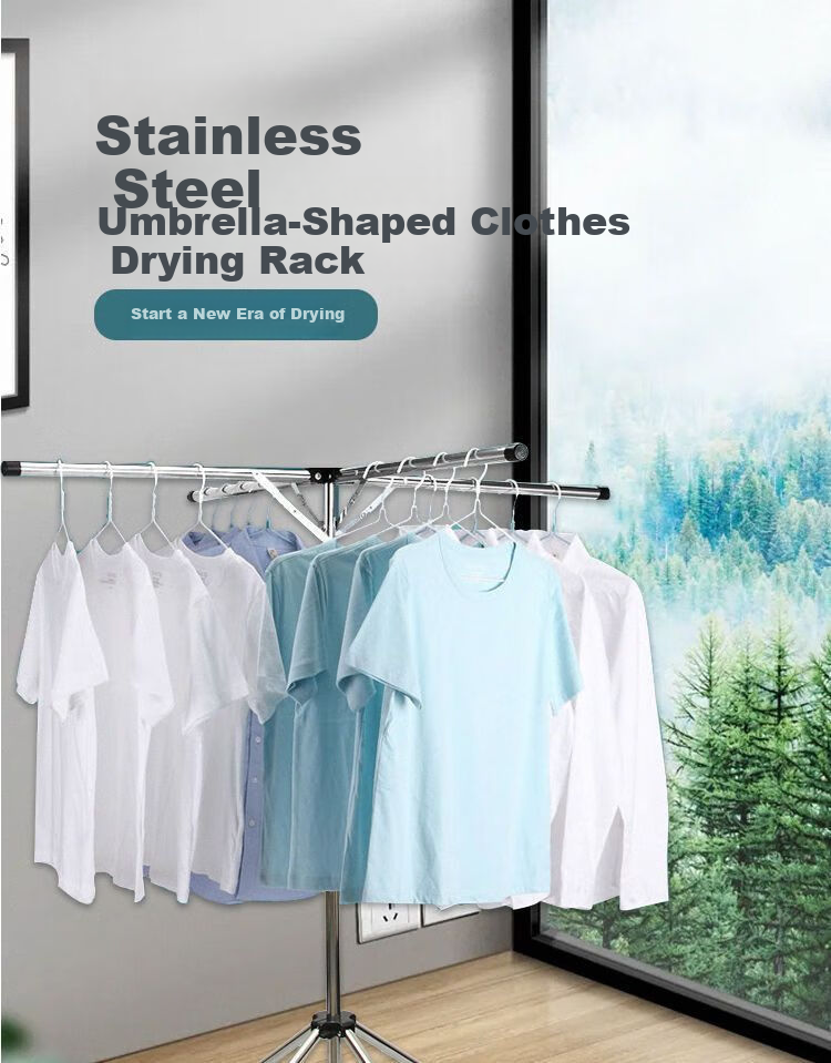 Baoyouni Multifunctional Floor-Standing Clothes Drying Rack for Balcony, Simple Indoor Clothes Hanger for Dormitory and Bedroom 1