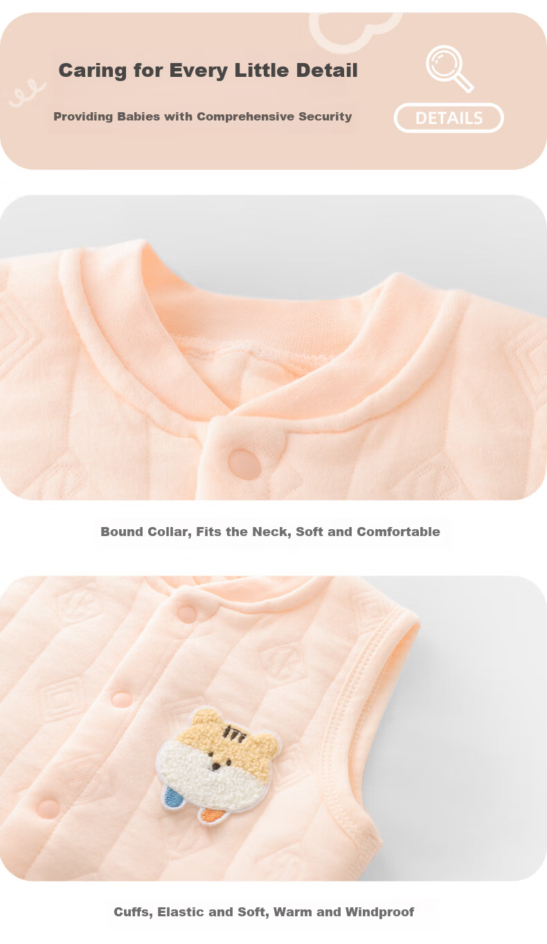 Youqi Baby Vest Spring Autumn Winter Outerwear Warm Cotton Children's Waistcoat Boys Girls Quilted Newborn Sleeveless Jacket 11