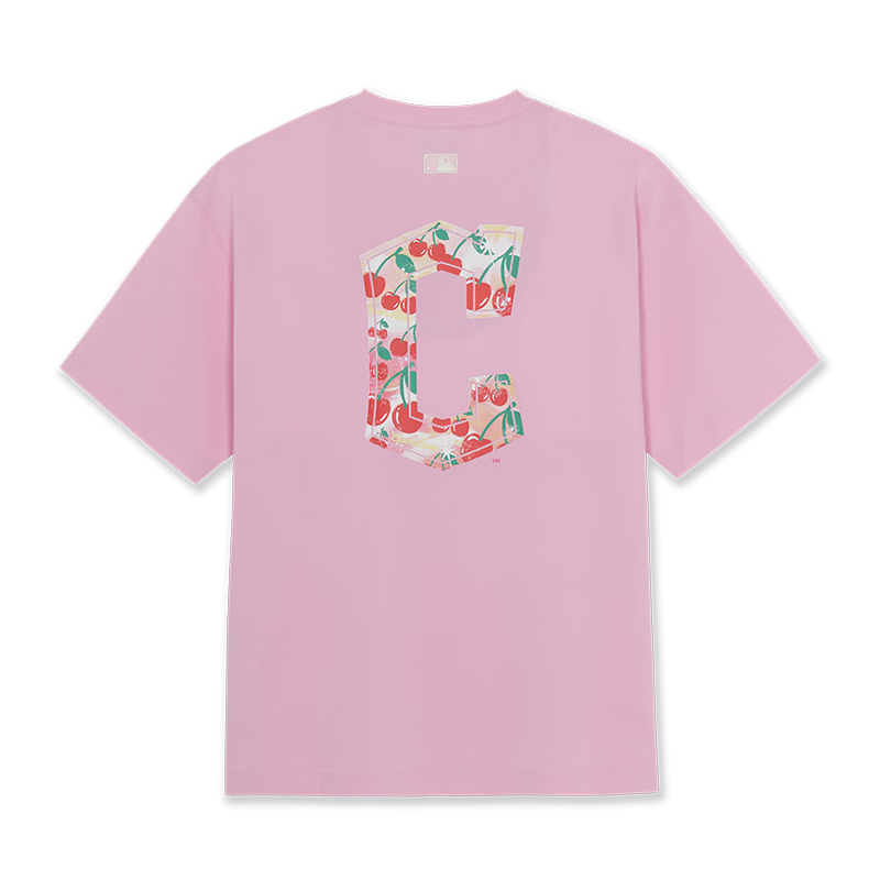 MLB Unisex Fashion Versatile Summer Cherry Print T-Shirt 26 Spring New 3ATSN6763-45PKP-L