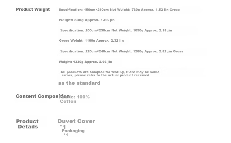Shuixingjiafang Duvet Cover, Pure Cotton, 60 Count Long-Staple Cotton, Sateen Fabric, Bedding Cover, Single Size, 150x210cm 18