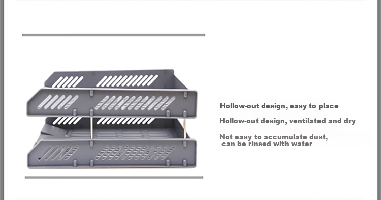 Guangbo Three-Tier Metal File Tray/Document Rack/Office Storage Multi-Layer File Organizer Desktop File Holder WZ9305 7