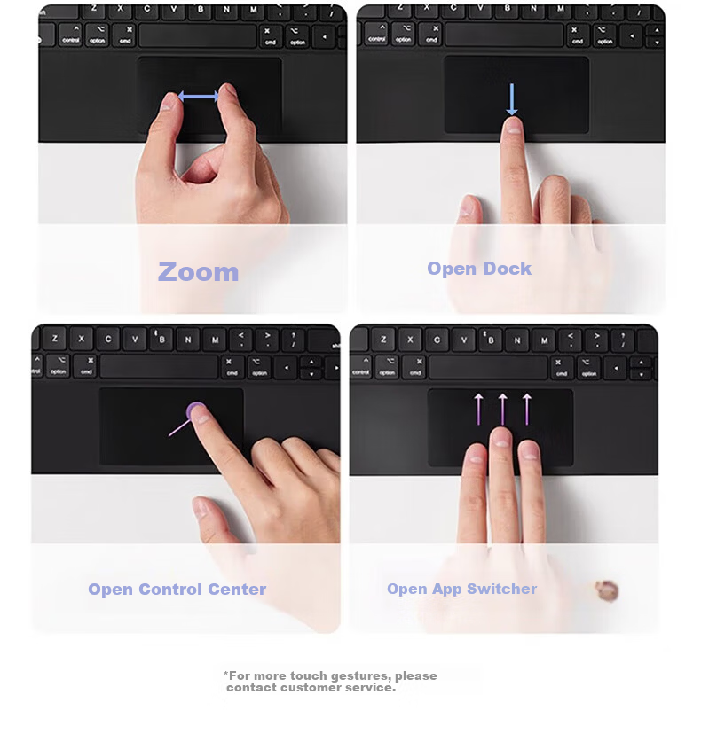 Soyin Wireless Keyboard for Apple iPad Pro 13-inch 2025/24 Model Integrated Bluetooth Magnetic Floating Dual-Sided Clip Touchpad Case 12