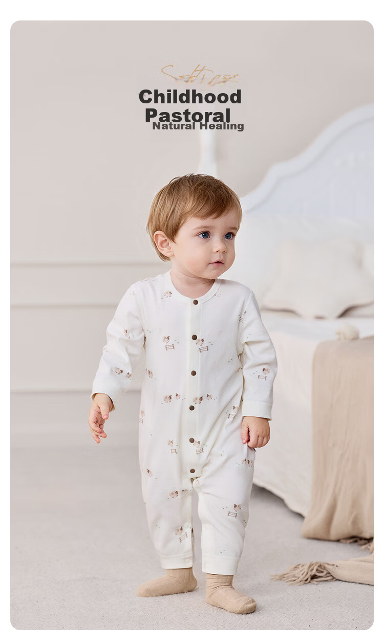 Babylove Baby Romper Spring and Autumn Cotton Newborn Unisex Long Sleeve Bodysuit Crawling Suit 1