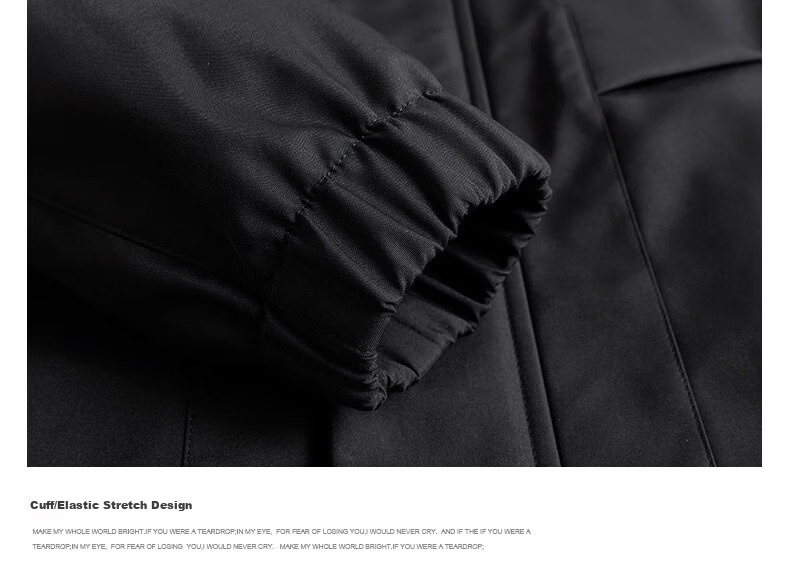 Jeanswest Men's Outdoor Sports Jacket Spring Autumn Coat Stand Collar Loose Workwear Windproof Casual Trendy Versatile Black 2XL 5