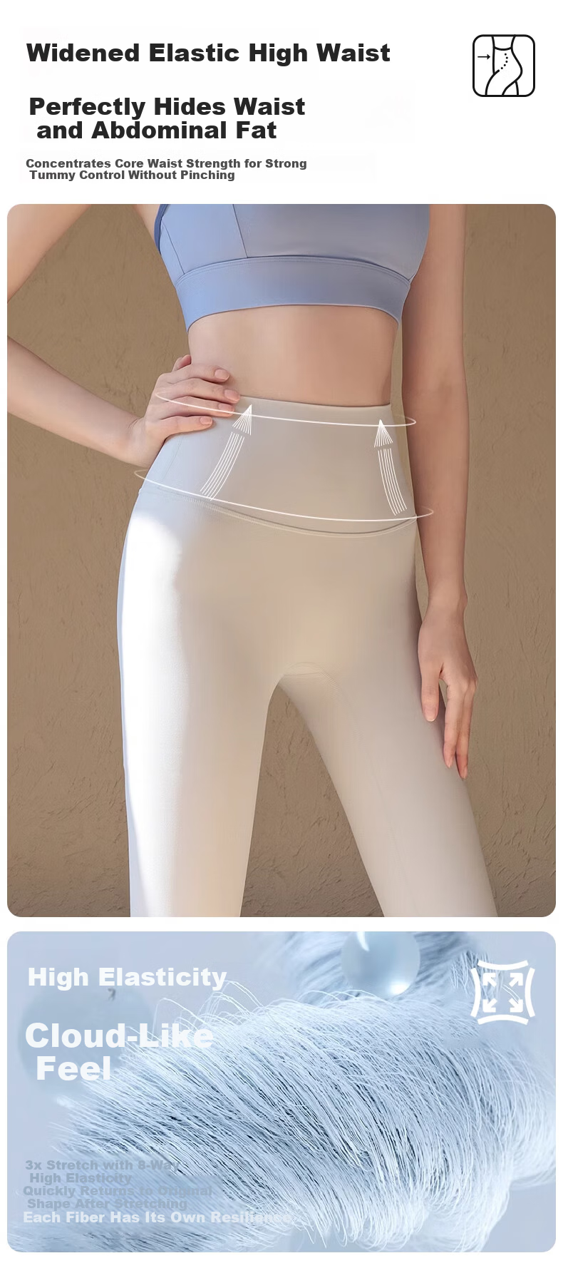 ACKDCS High-Waist Butt-Lifting Yoga Pants for Women, Tight-Fitting, High-Elastic, Bare-Sense Outdoor Sports Leggings, Running, Pilates, Fitness Pants for Spring and Summer 4