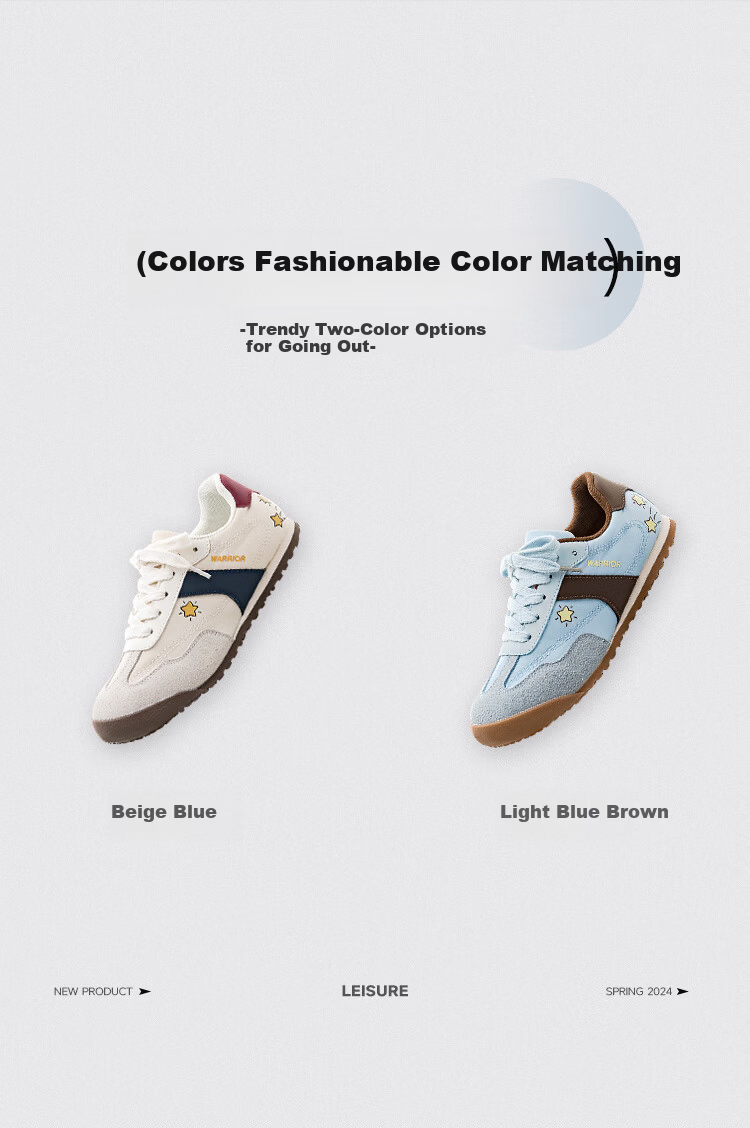 Huili Official Women's Shoes, Summer Dexun Shoes for Women 2026, Retro Casual Shoes, Simple And Versatile Ladies' Shoes, Light Blue-Brown, Size 36 3