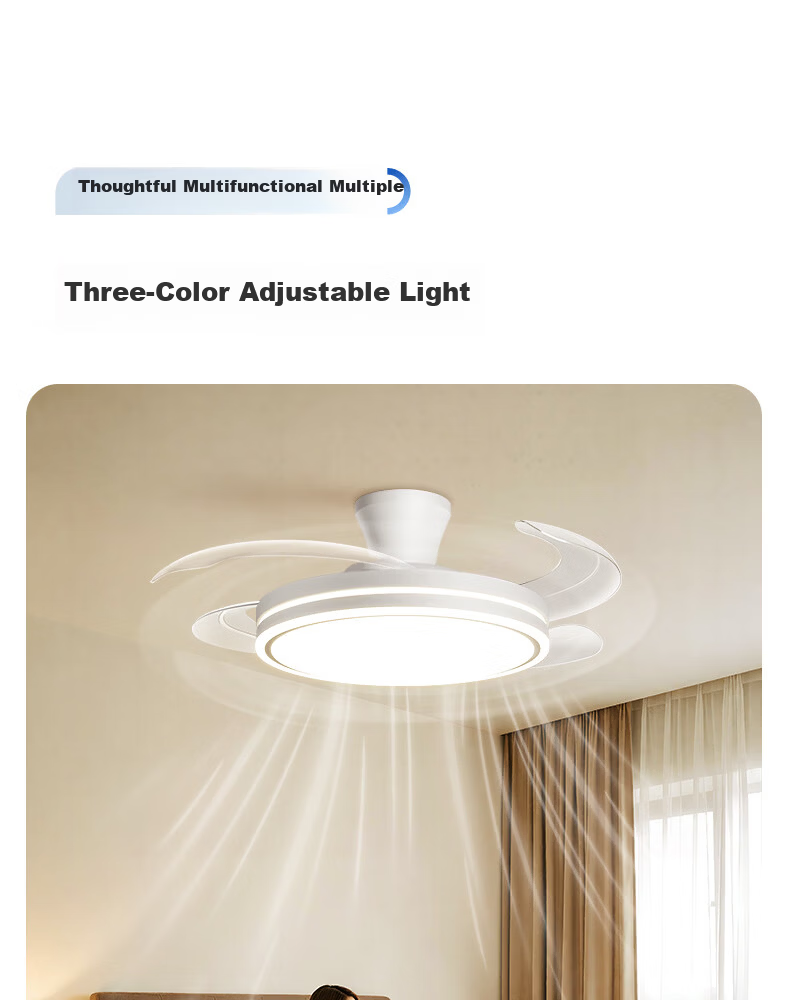 Dell Invisible Fan Light Pure Eye Protection Ceiling Fan Light Silent Home Dining Living Room Integrated Ceiling Fan Lamp New Electric Fan Light Fixture 21