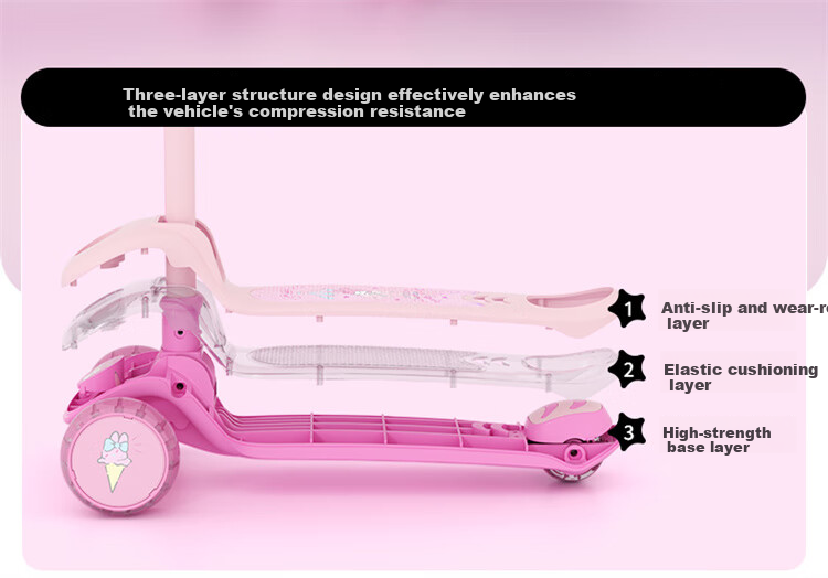 Mesuca Children's Scooter: Rideable, Pushable, And Sliding Two-In Multifunctional Walker with Flashing Lights, Foldable, And Adjustable Height 10