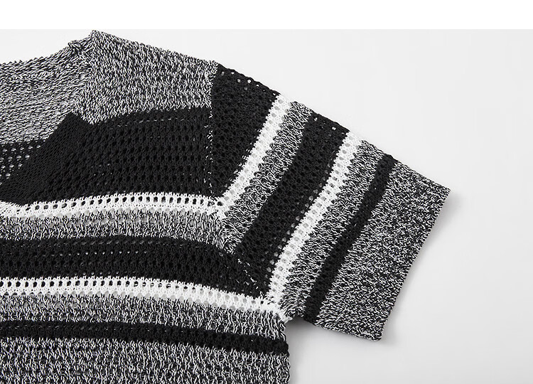 Demana [Salt Style Lazy] Summer V-Neck Color-Block Striped Hollow Jacquard Slim Knit Cardigan for Women Premium Feel 13