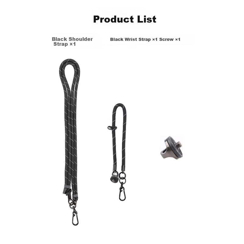 Qiye Lanyard Shoulder Strap Crossbody Rope Wrist Strap Compatible with DJI Pocket 3 Accessories, Black 3