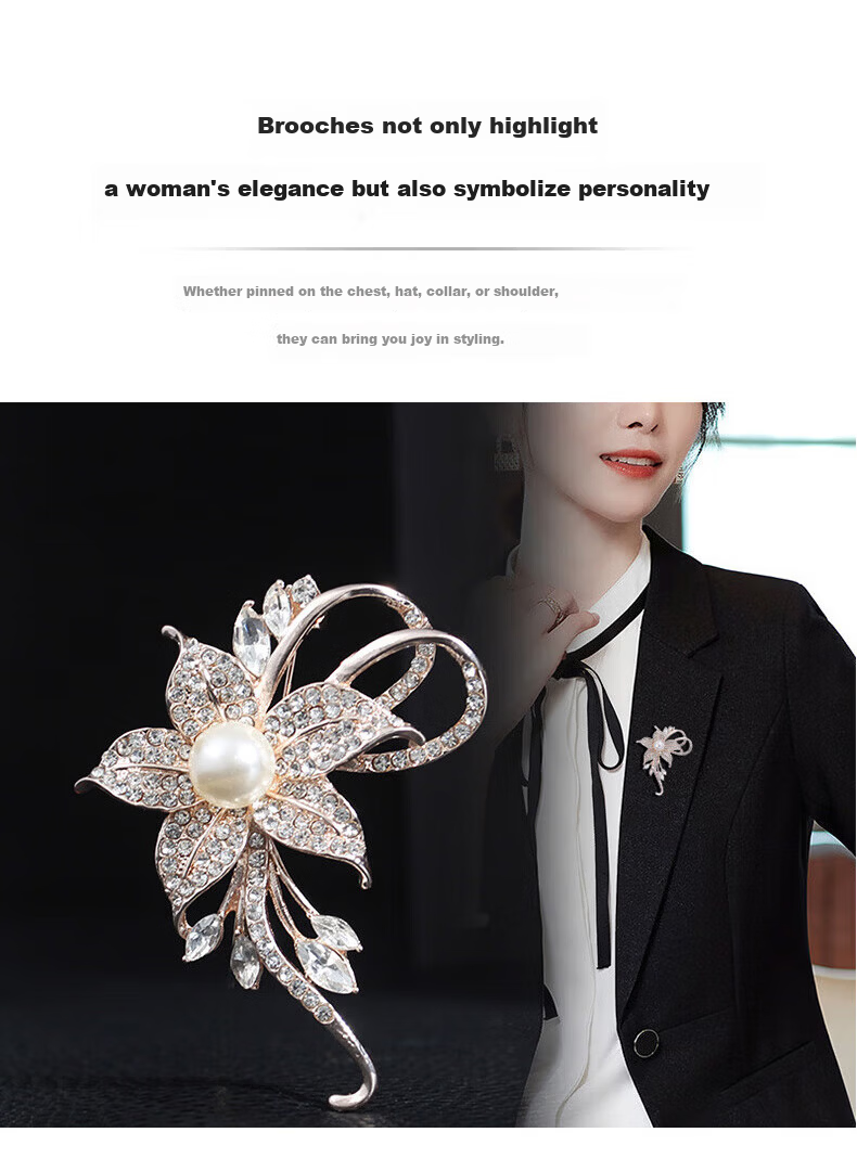 Dijing High-End Luxury Elegant Women's Brooch Gift Box Suit Coat Autumn Clothing Premium Badge Gift 3