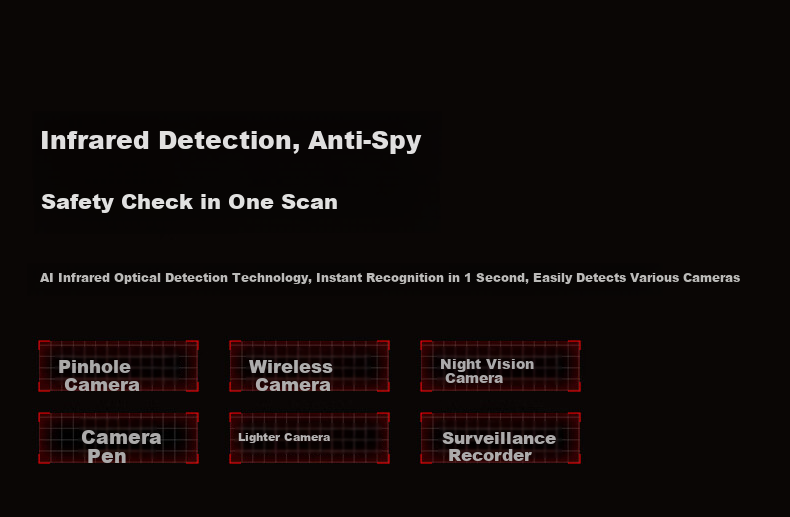 MOMAX Hotel Camera Detector Anti-Spy Detector Locator Tracker Anti-Loss Infrared Signal Anti-Peeping Inspection Portable for Hotels and Inns 6