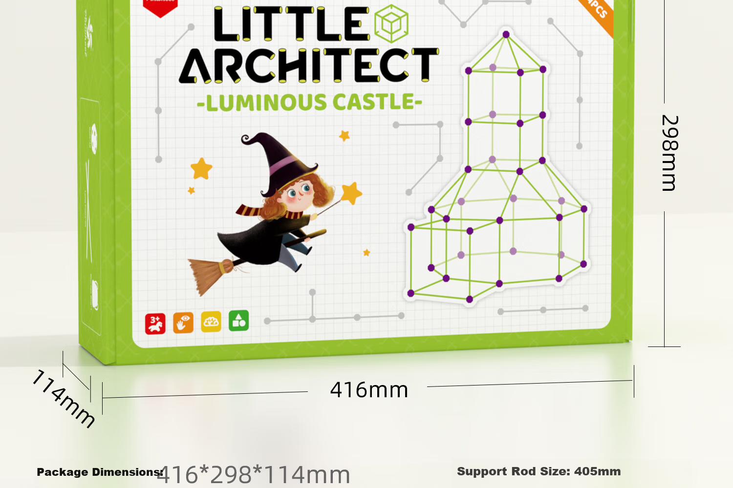 Pinwheel Little Constructor Children's Building Blocks Toy Educational Assembly Large Castle Construction Set for Boys, Glow-In Castle 17