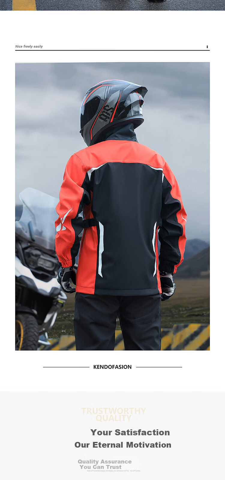 Beimei Motorcycle Raincoat Riding Suit Men's Heavy Rainproof Separate Storm Jacket Rider Rainproof Delivery Set 15
