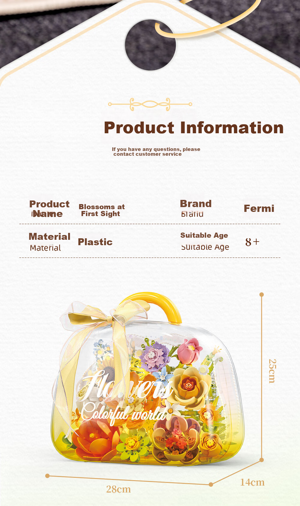 Femibox Compatible LEGO Children's Building Blocks Toy Birthday Gift Floral First Encounter Handheld Flower Gift S43007 16