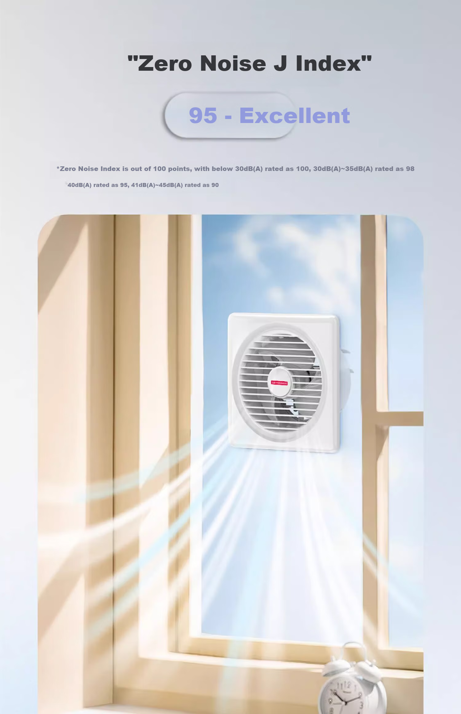 Meisheng 6-Inch Window Wall Exhaust Fan DC Inverter Silent Two-Speed Bathroom Ventilation Fan APC15A 4