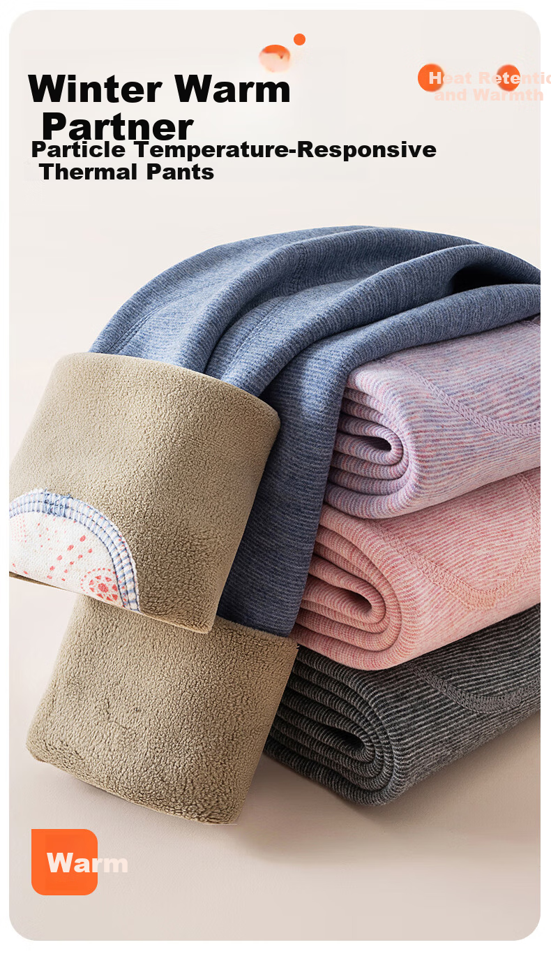 Langsha Children's School Uniform Magic Cotton Pants Boys Autumn Winter Fleece Lined Warm Pants Girls Thickened Inner Pants for Elementary Students 1