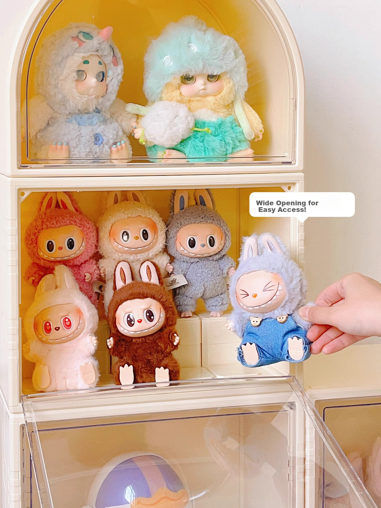 MESHD Labubu Display Box Transparent Dustproof Blind Box Plush Doll Vinyl Pop Mart Labubu Storage Box 4