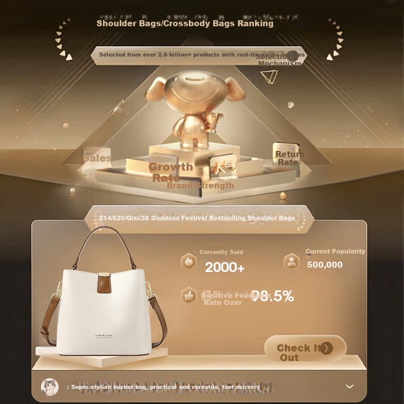TUCANO Women's Bag 2026 New Shoulder Bag Luxury Bucket Bag Handbag Crossbody Bag Birthday Gift for Women