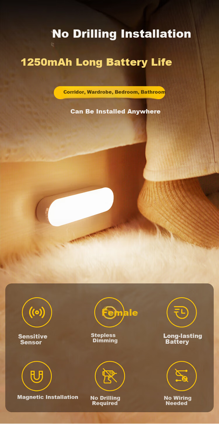 Smart Voice-Controlled Night Light for Bedroom, Hallway, Elderly, Toilet, Sleep Aid 1