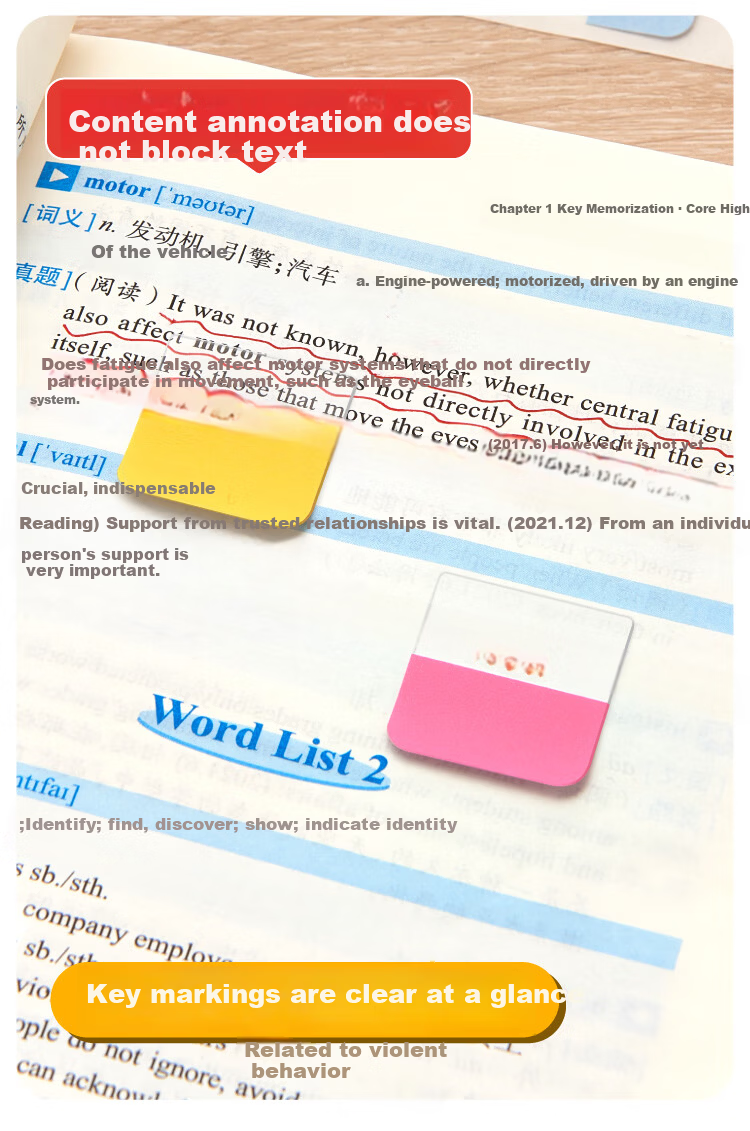 JONEVEE Morandi Index Sticky Notes 6 Colors Medium Size 120pcs Transparent Writable Labels for Home Organization and Note Taking (Minimum Order 2 Packs) 7