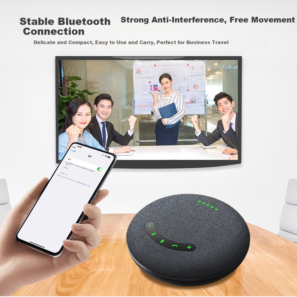 Hongshidao BT12S Video Conference Omnidirectional Microphone Speaker Wireless Bluetooth Dual USB Desktop Pickup Radius 8m (USB Daisy Chain Suitable for Meeting Rooms within 60㎡) 5