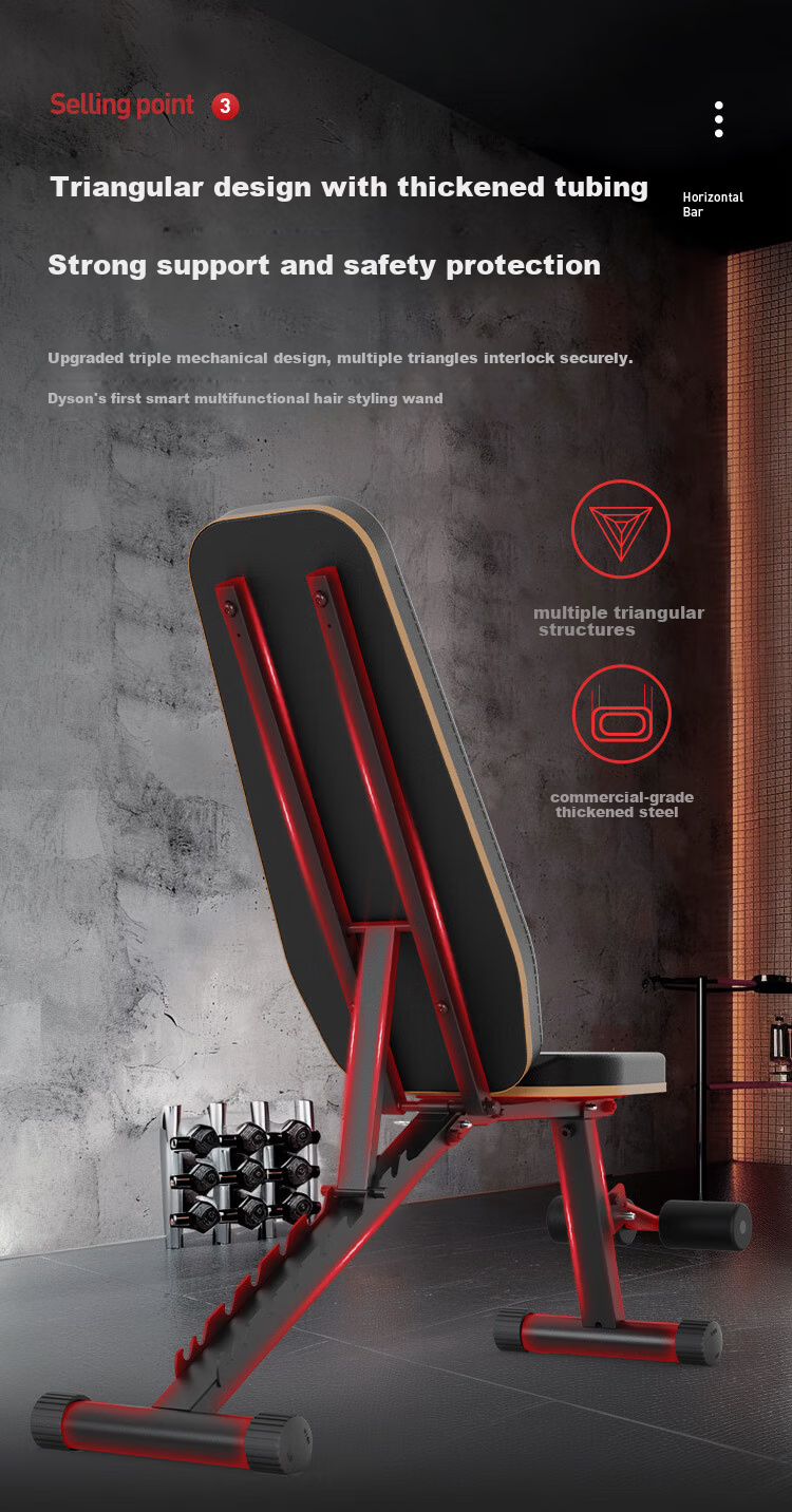 JOROTO American Dumbbell Bench Multifunctional Fitness Chair Weight Bench Sit-up Board Abdominal Fitness Equipment Home Gym Equipment MD25 4