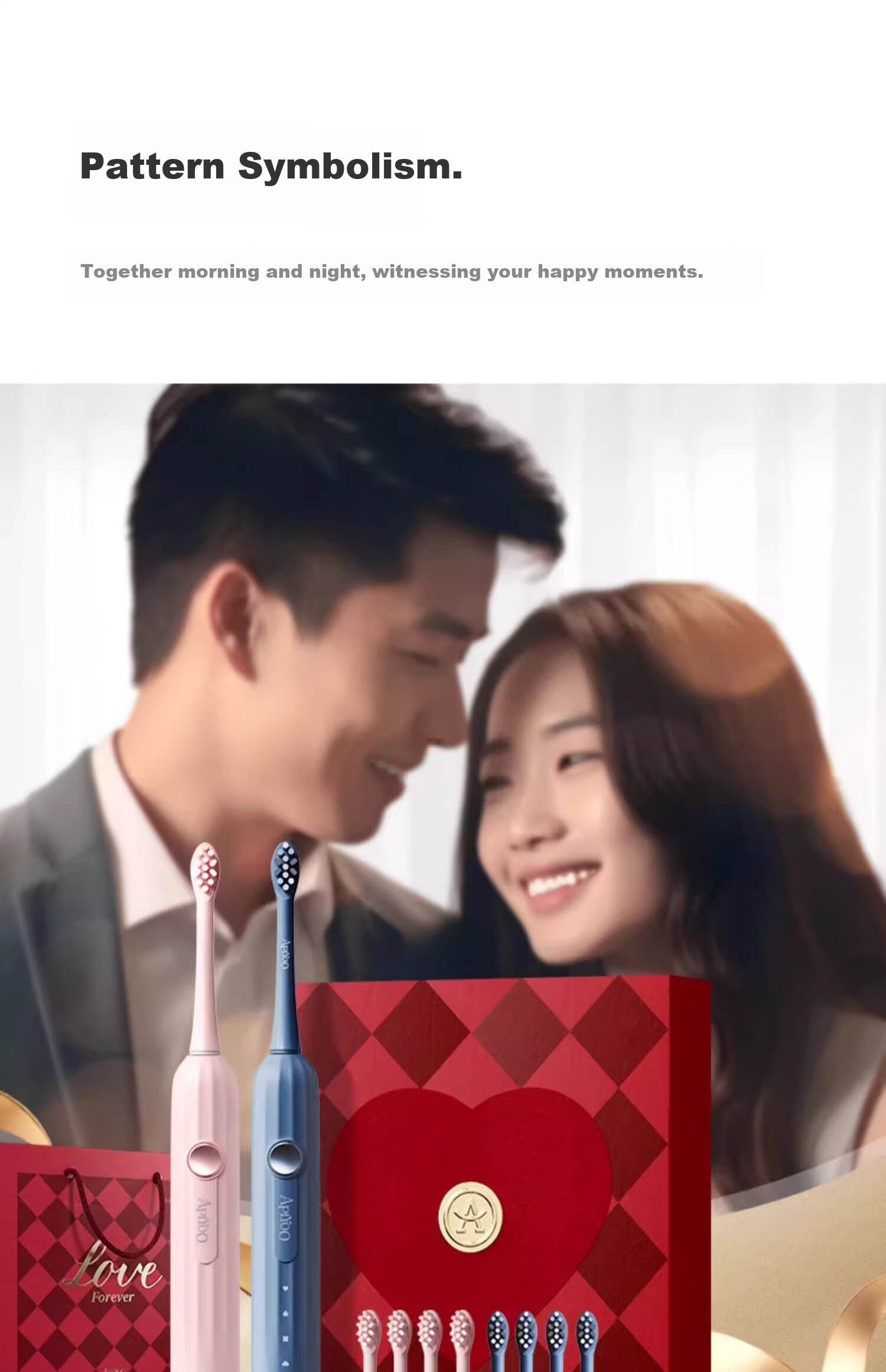 ApiYoo AiYou Y1 Set Adult Couple Electric Toothbrush 2-Pack Deep Cleaning Gift for Boyfriend and Girlfriend Newlyweds Engagement Wedding Newlywed Gift 6
