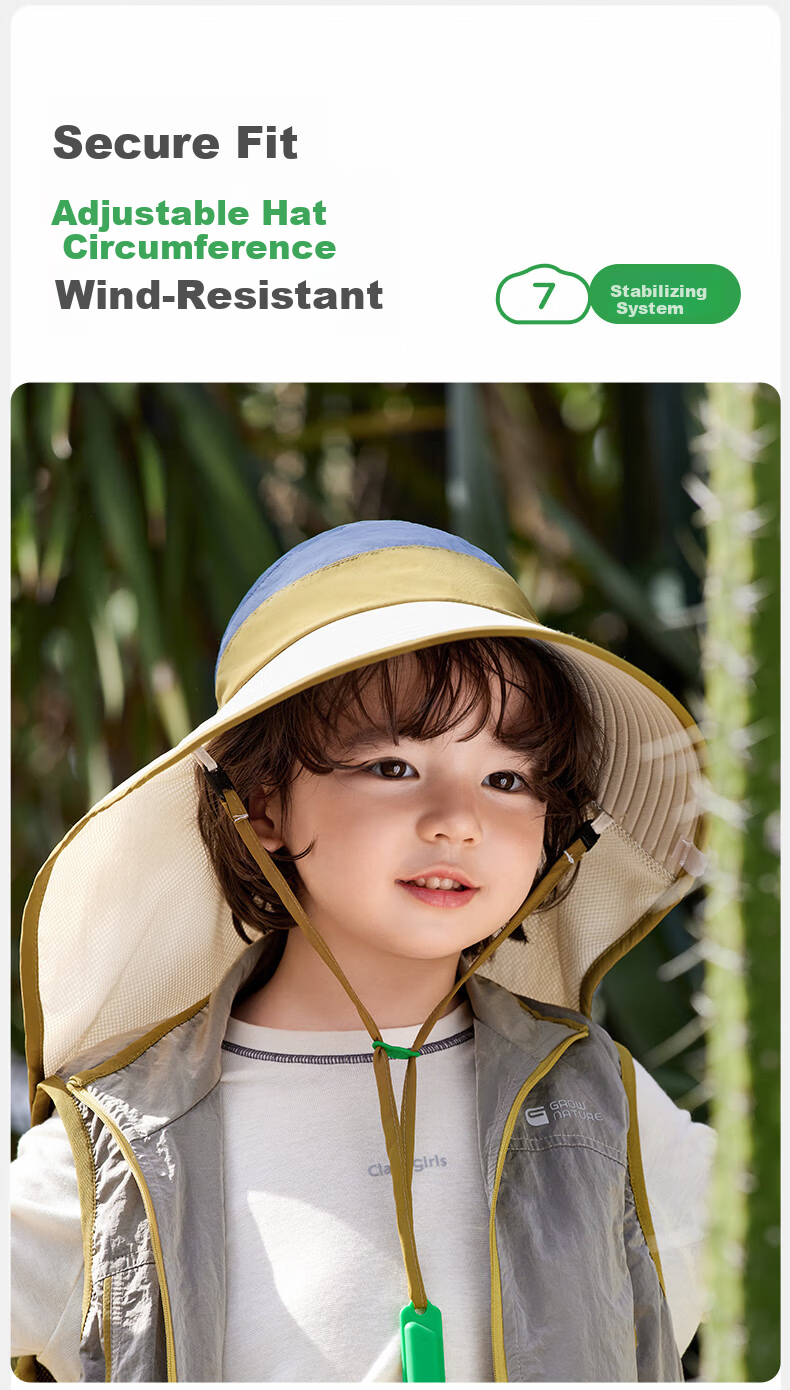 Kocotree KK Tree Kids Sun Protection Hat UV Protection Genuine Yarn Breathable Wide Brim Summer Sun Hat for Boys and Girls 18