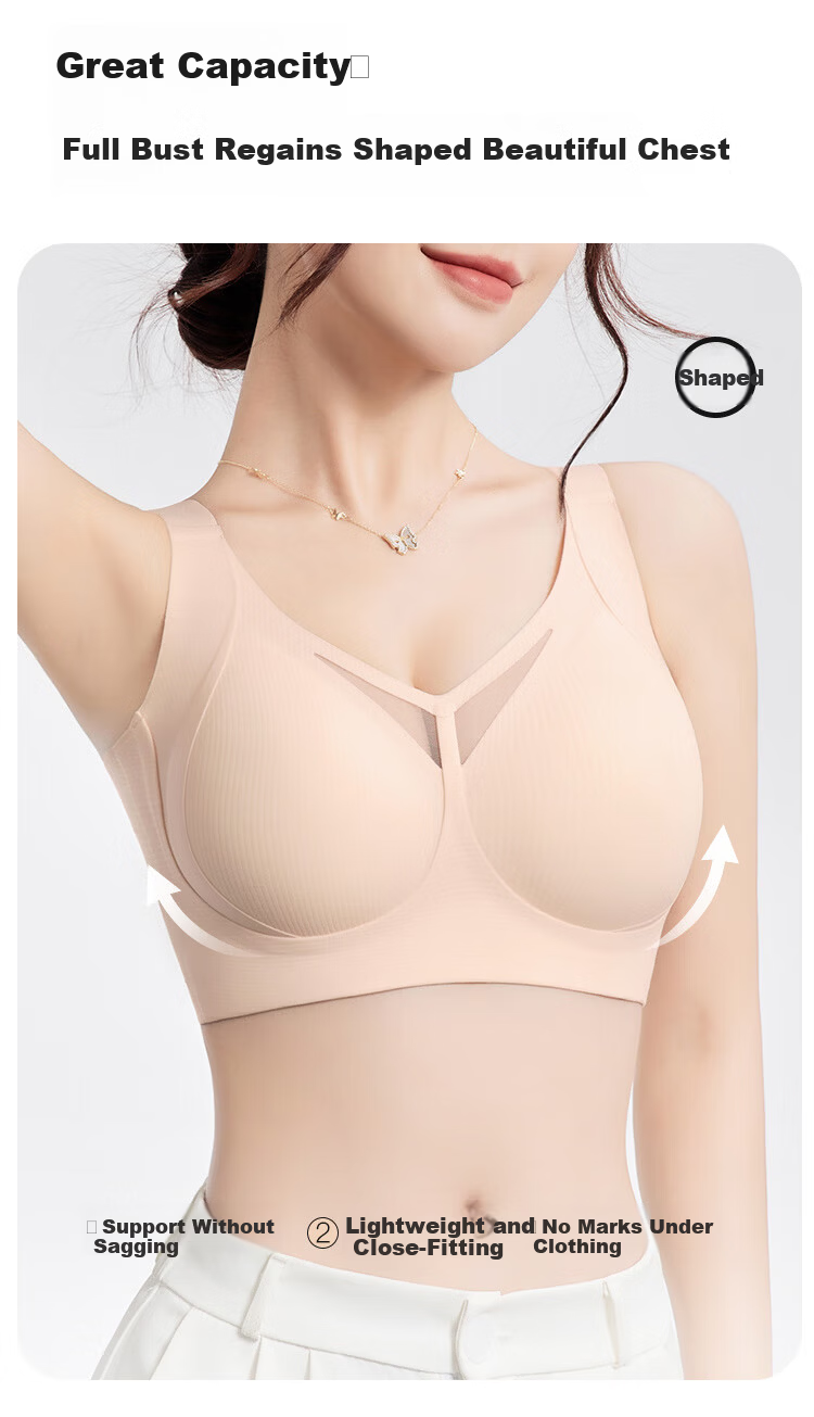 GRACEWELL Seamless Large Bust Minimizing Bra for Women, Lift and Gather, Anti-Sagging, Side Support, Wireless Sports Bra 3