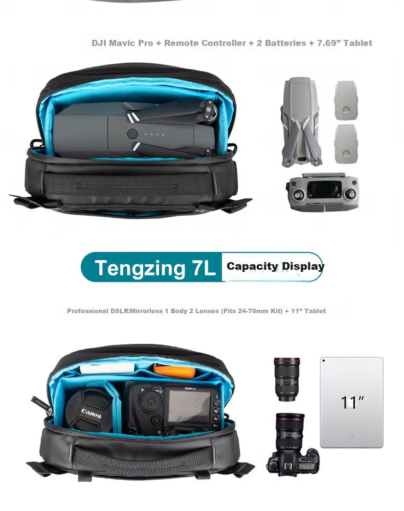 Shanmu 10L Champagne Single Shoulder Camera Bag Crossbody DSLR Mirrorless Digital Storage Waterproof Durable Lightweight Camera Backpack for Cycling Commuting 5