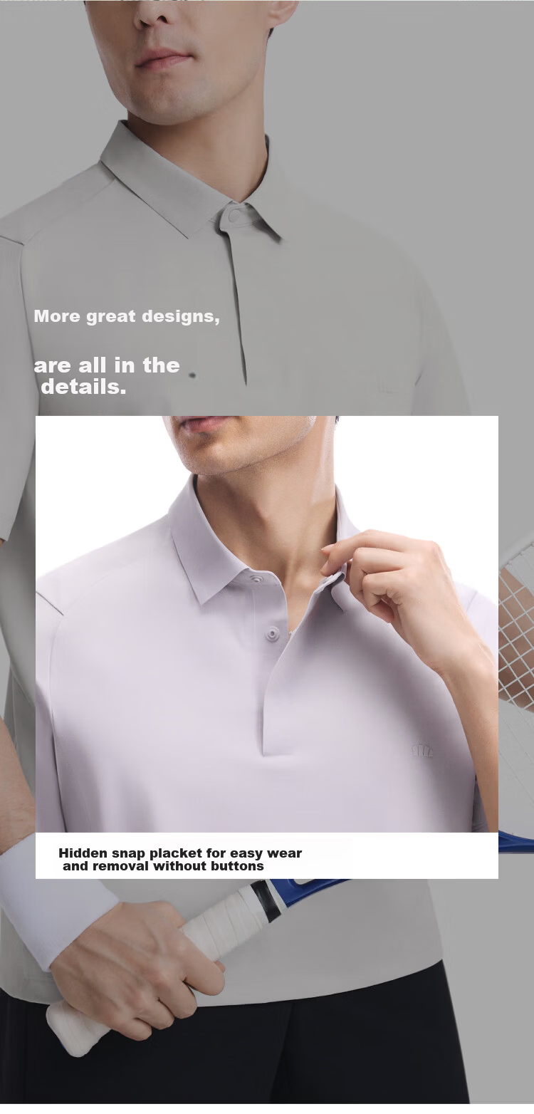 Beneunder Men's Polo Shirt Outdoor Sweat-Absorbing Short Sleeve T-Shirt DR016 Cardamom Gray S 13