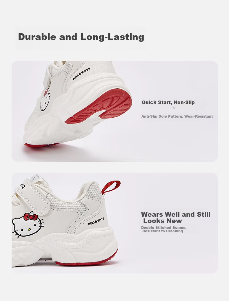 DAVE & BELLA Hello Kitty Collaboration Children's Sneakers Spring And Autumn Girls' Shoes White Sneakers 11