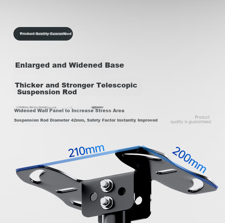 Dongpuli 2.5m 32-75 Inch TV Ceiling Mount Bracket Rotatable Adjustable Multifunctional LCD Monitor Surveillance Pole Wall Mount 11