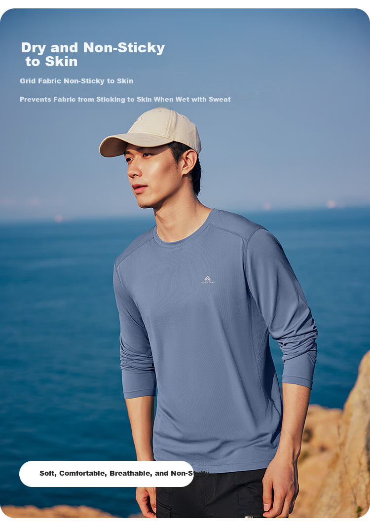 Toread Quick-Dry Moisture-Wicking Long Sleeve T-Shirt Men Outdoor Spring Summer Lightweight High Elasticity Sports Base Layer Hiking Mountaineering Shirt 5