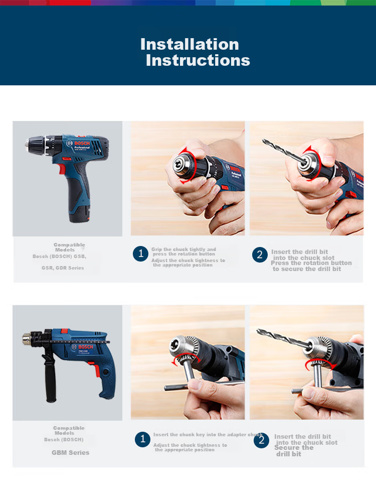 BOSCH Hex Shank Wood Drill Bit Set Furniture Assembly Maintenance Drilling Installation 5-Piece 2/3/4/5/6mm 5