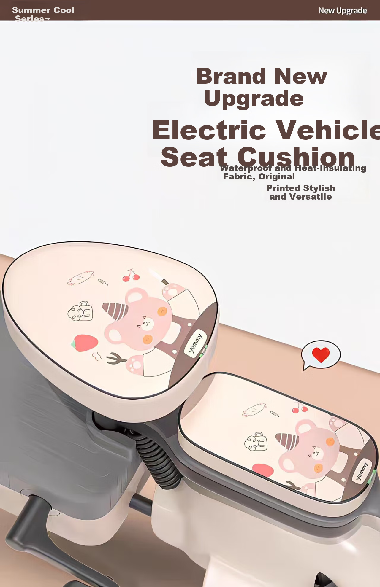 Fanyejia Electric Bike Seat Cover, Sun Protection And Heat Insulation Seat Cover, Suitable for Aima Yaadi Electric Scooters, All-Season Universal Seat Cushio 1