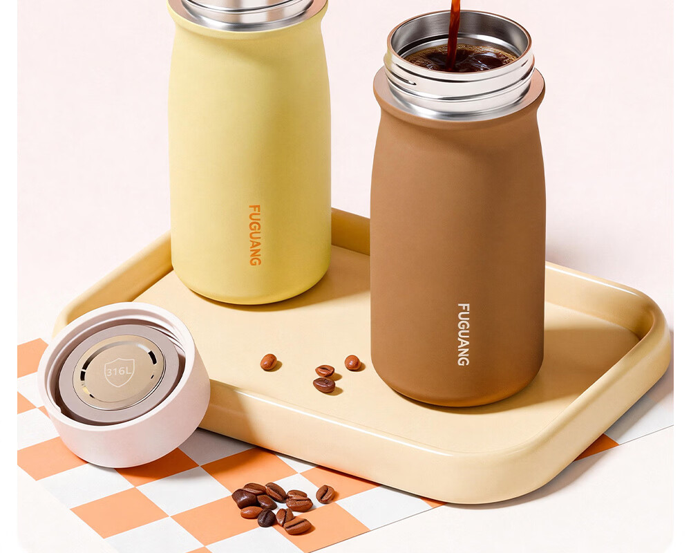 FUGUANG 316L Stainless Steel Insulated Cup Cute Mini Portable Pocket Tea Bottle for Students and Women 16