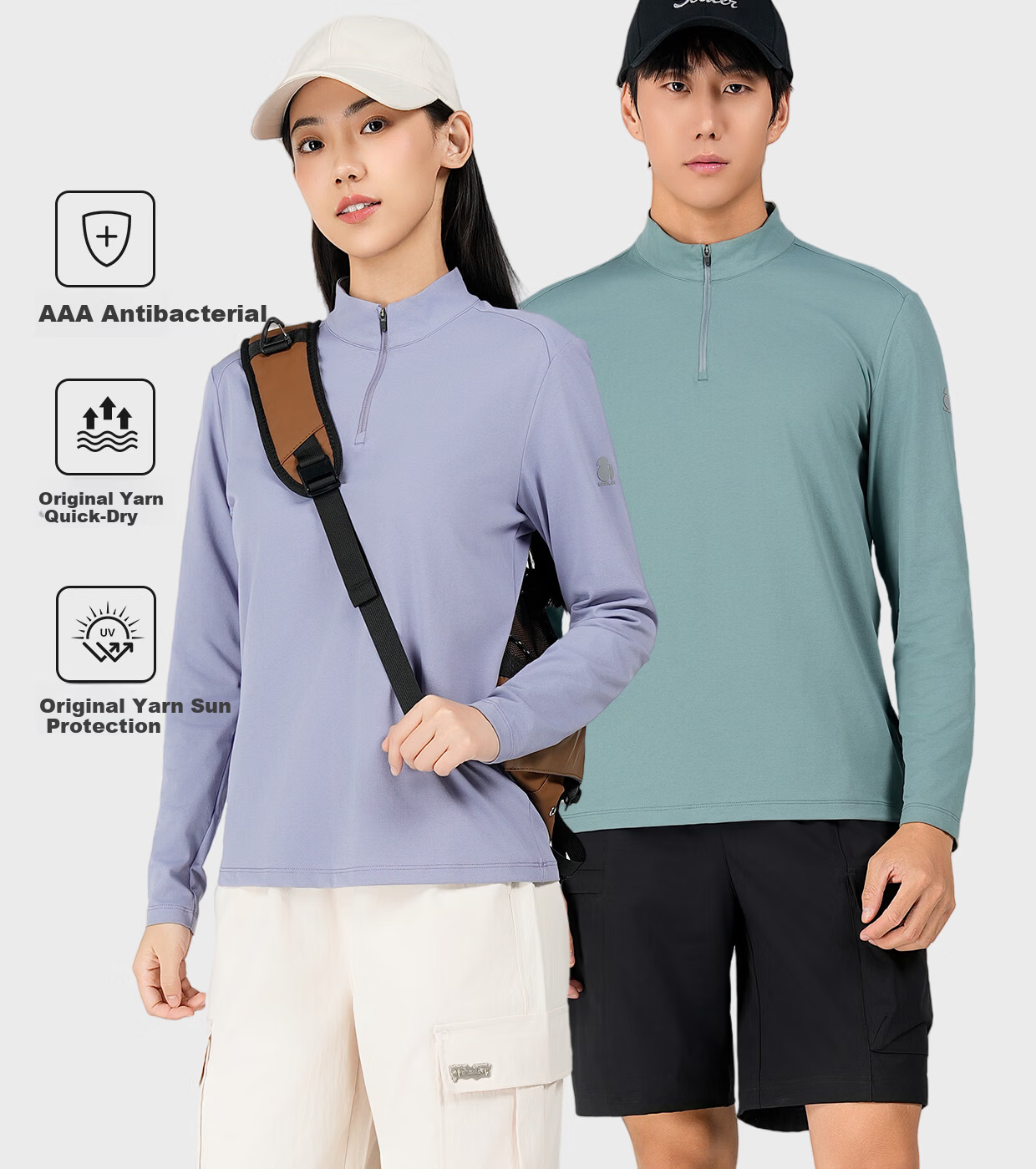 SCALER Outdoor Long Sleeve T-Shirt High Elastic Antibacterial Moisture-Wicking Quick-Dry Running Hiking UV Protection Top F4616D26 2