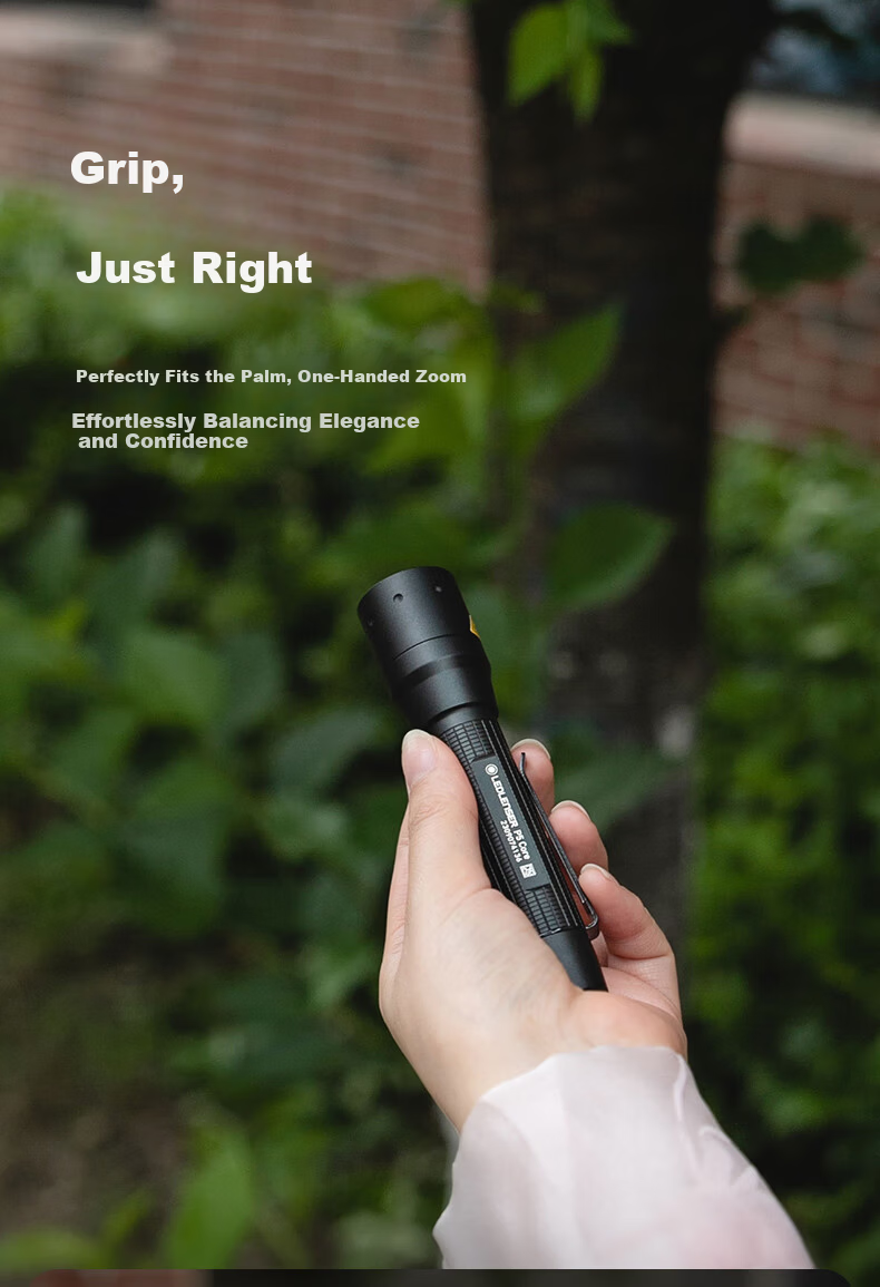LED LENSER P5 Waterproof Zoomable High-Power Flashlight EDC Portable Outdoor Lighting with AA Battery Quick Focus 2