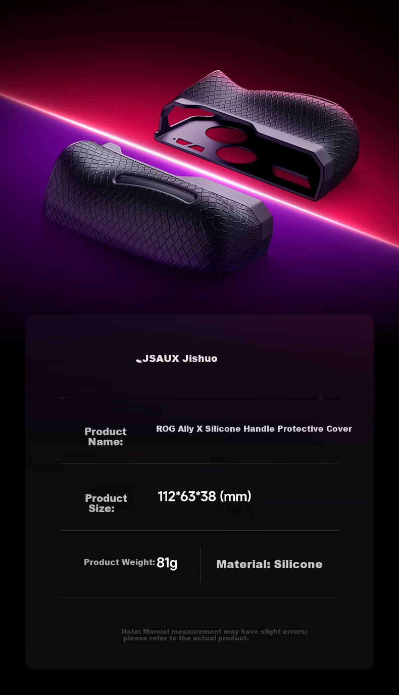 JSAUX Protective Case for ROG Ally X Grip Cover Accessories ASUS ROG Handheld Anti-Slip Black 8