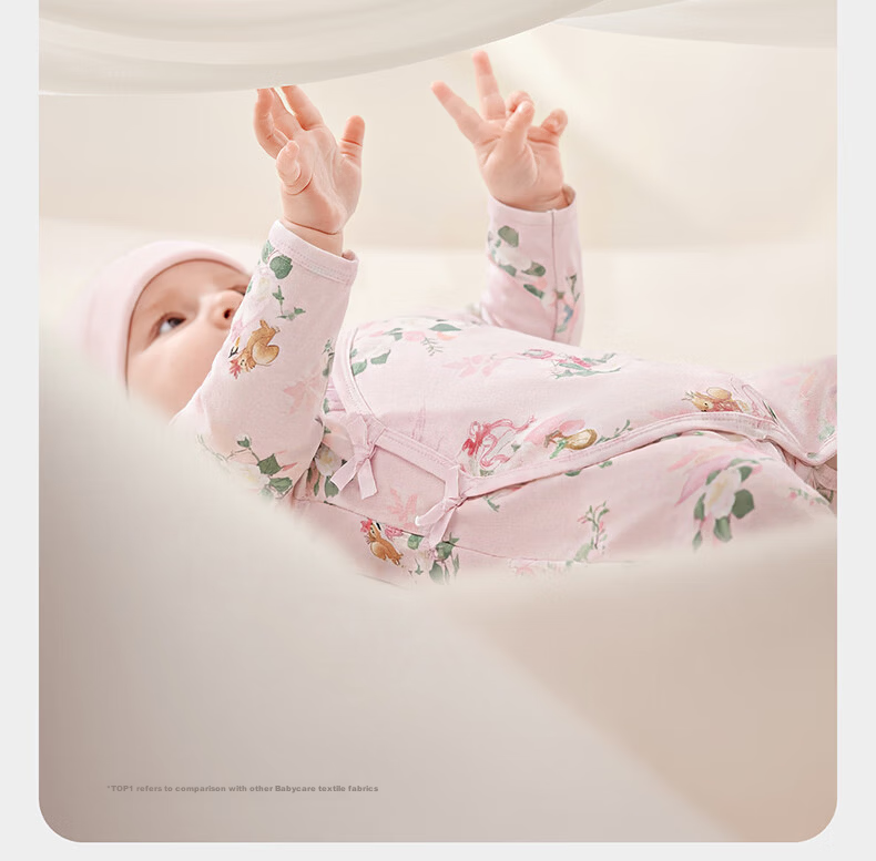 Babycare Soft Long Sleeve Romper Baby Jumpsuit Infant Clothing Qingchuan Blue [Middle Opening] 73cm 8