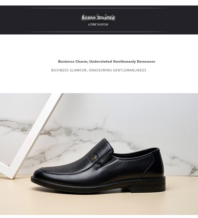 LAORENTOU Men's Business Formal Leather Slip-On Driving Shoes First Layer Cowhide Black Size 38 A90135 12