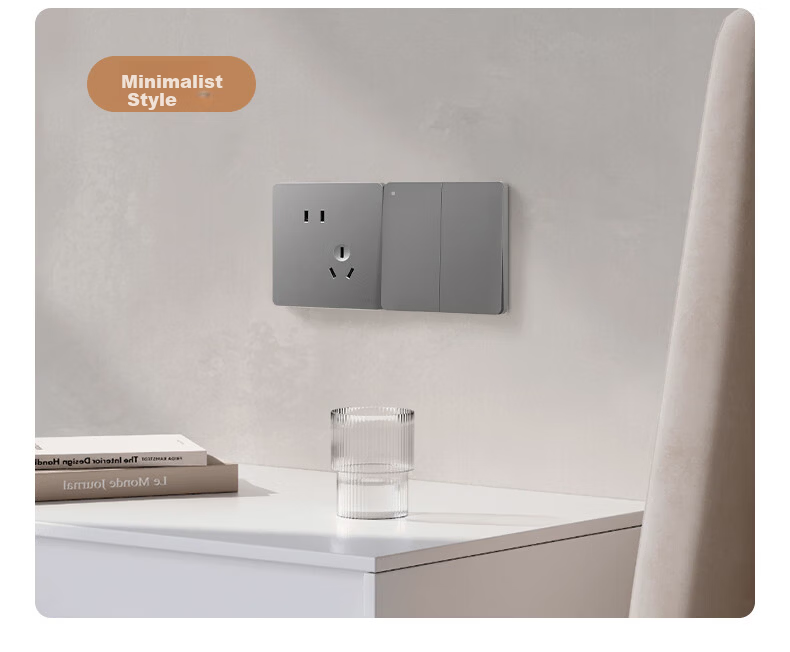 DELIXI CD821 Series 16A Three-Prong Air Conditioner Socket Star Silver Large Panel Switch Socket Panel 12