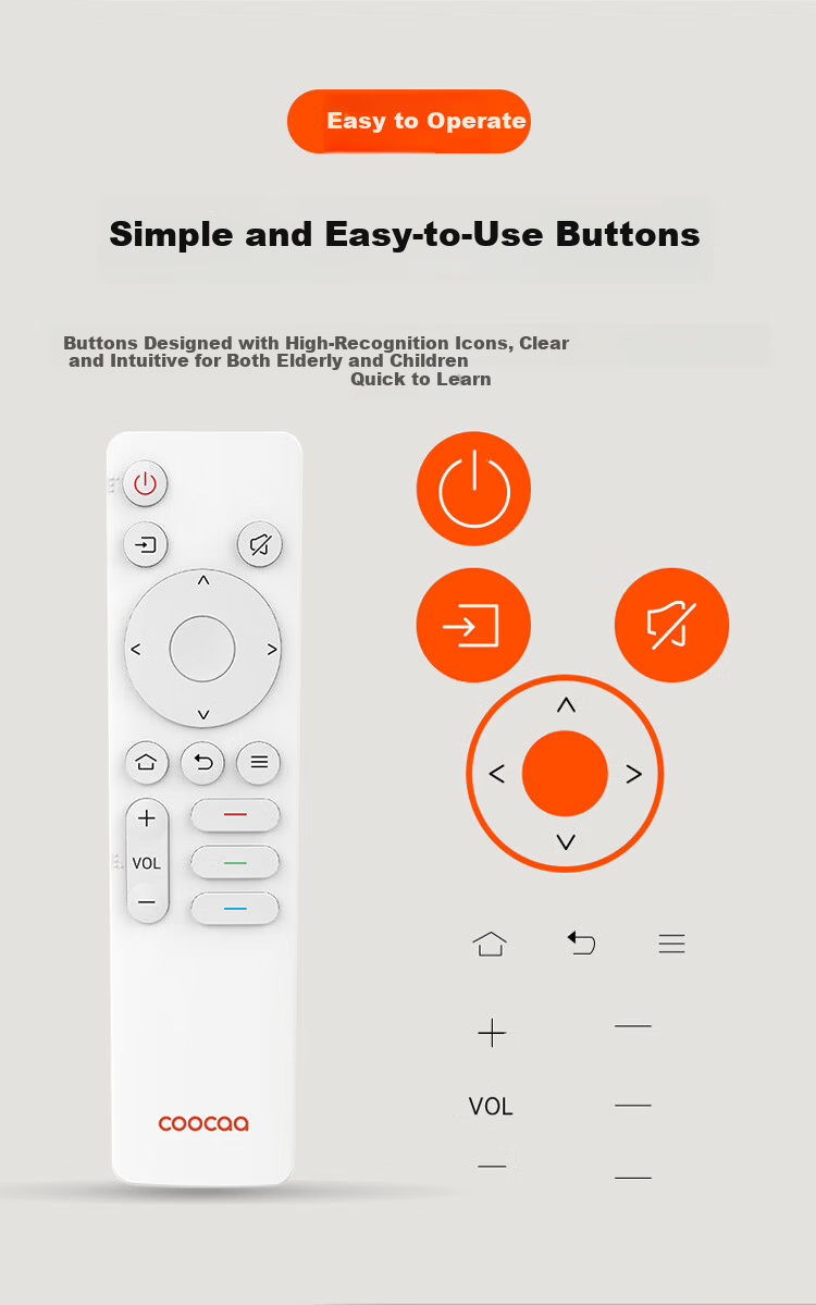 Coocaa Skyworth TV Remote Control Infrared Universal Strong Signal Long Distance Precise Control Sensitive Buttons Energy Saving TV Accessories YK-C10 Black 3