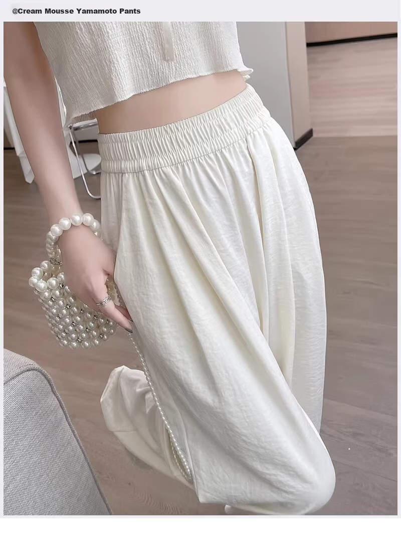 Xiang Yi Lover [JD Direct Purchase] Women's Casual Pants Summer Thin New Straight-leg Milk Fabric High Waist Draped Wide-leg Pants 1