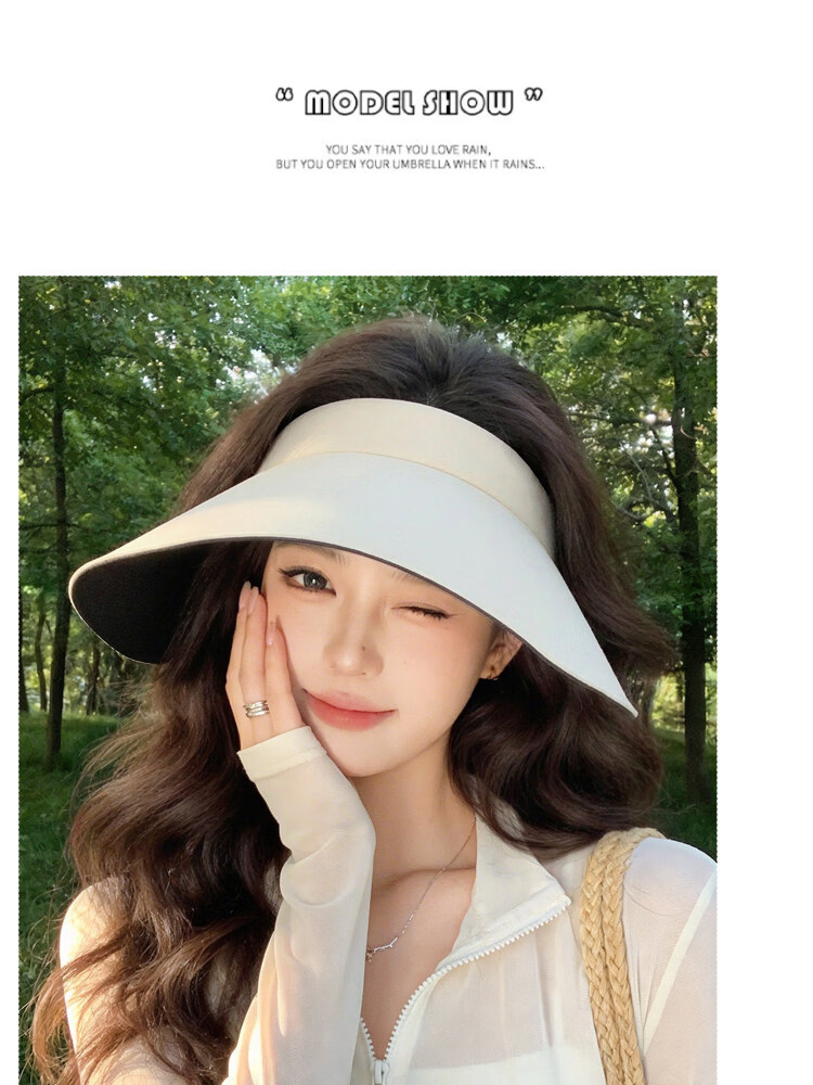 Xing Gongguan Women's Sun Protection Hat UV Protection Wide Brim Summer Sunshade Hat Face Covering Open Top Cycling Hat Slim Face 13