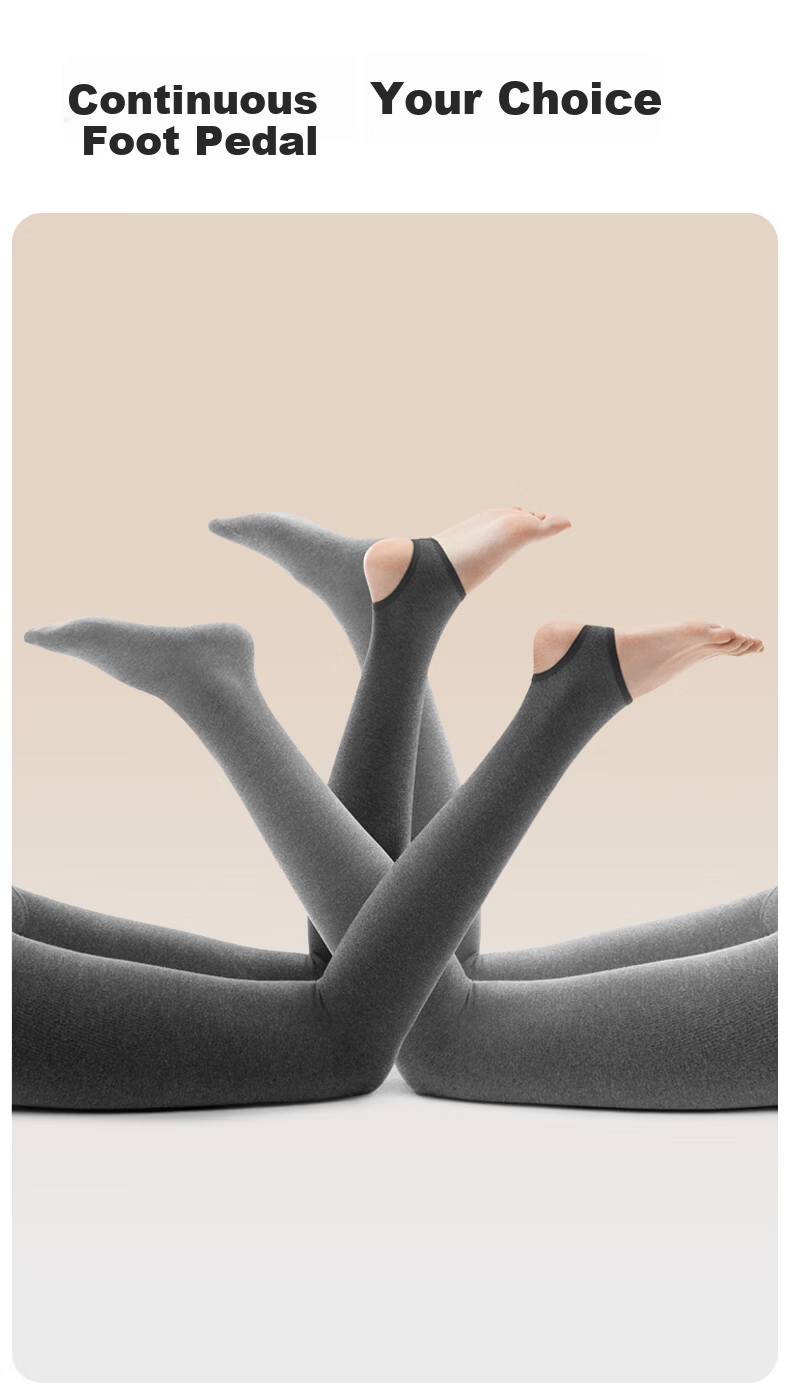 Xiao Ye He Zi [Yang Mi Same Style] Wool Cotton Warm Autumn Winter Thermal Leggings Thickened Fleece Lined Tights for Women 16