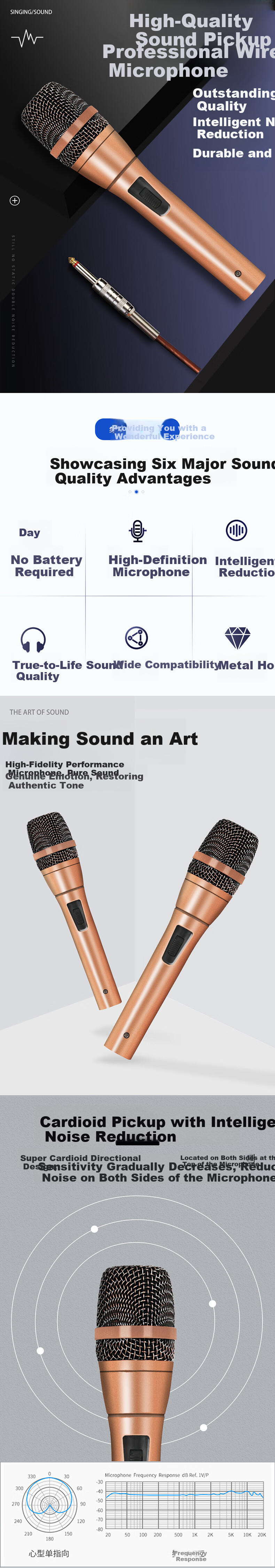 Depusheng Wired Dynamic Microphone C7 Professional Home KTV Singing Recording Computer Karaoke Household Karaoke Conference Singing Speech Live Streaming Sound Card Noise Reduction Microphone with 5m  1