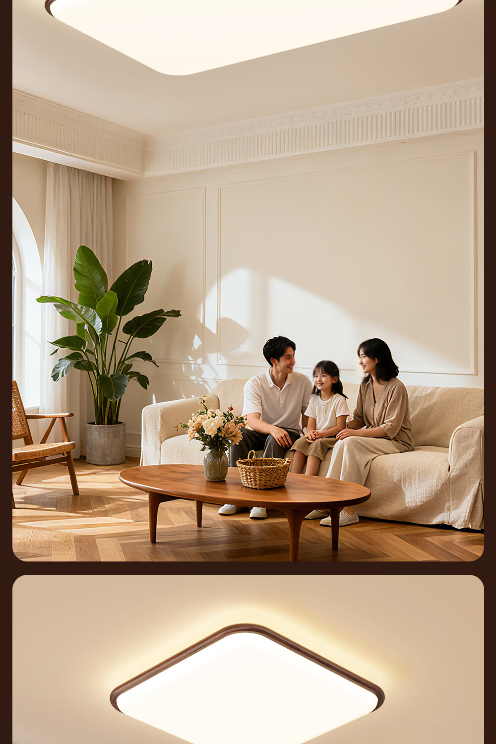 Kuka LED Ceiling Light Vintage Style Eye Protection Ultra-thin PRi Living Room Bedroom Lamp 40CM Round - Three Colors [Installation Included] 13